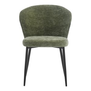 Стол Mercy маслинено зелен плат с черен метален крак 57x60.5x79см