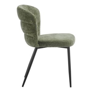 Стол Mercy маслинено зелен плат с черен метален крак 57x60.5x79см