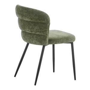 Стол Mercy маслинено зелен плат с черен метален крак 57x60.5x79см