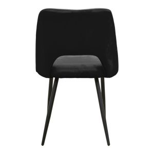 Стол Nelda от черен кадифе с метален черен крак 44x58x82см