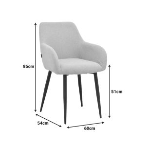 Фотьойл Telia бежов плат-черен метал 60x54x85см