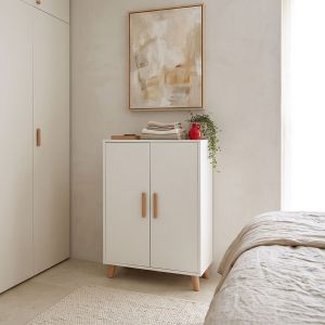 Шкаф Tamera бял с естествен цвят MDF 60x30x120см