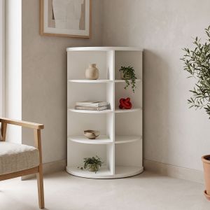 Ъглов рафт Benzal бял MDF 80x30x120см