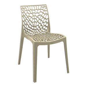 Градинска маса и столове Mercon Hush комплект 3 части капучино PP Φ60x75см