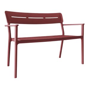 Двуместна пейка Cadrin бордо червена PP 117x60x83см