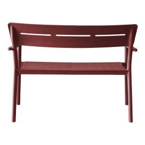 Двуместна пейка Cadrin бордо червена PP 117x60x83см