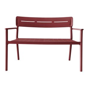 Двуместна пейка Cadrin бордо червена PP 117x60x83см