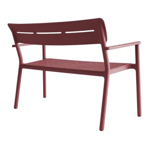 Двуместна пейка Cadrin бордо червена PP 117x60x83см