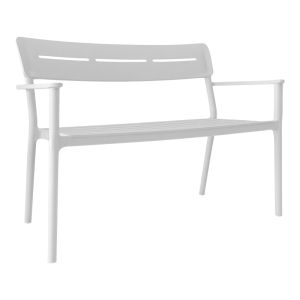 Двуместна пейка Cadrin бяла PP 117x60x83см
