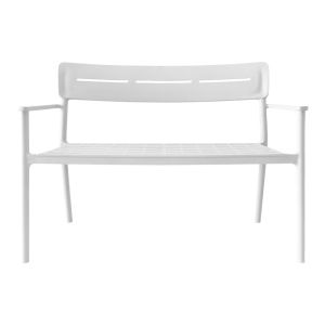 Двуместна пейка Cadrin бяла PP 117x60x83см