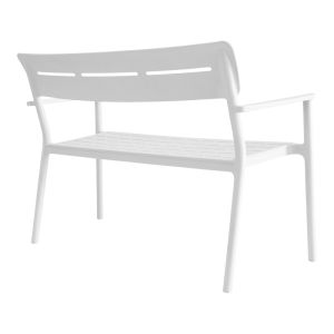Двуместна пейка Cadrin бяла PP 117x60x83см