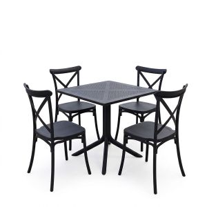 Комплект за хранене Crossie Groovy 5 части антрацит PP 80x80x74см
