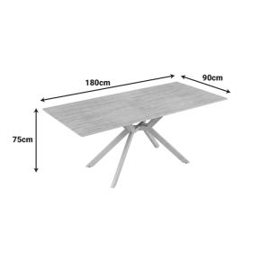 Маса Olven от синтерован камък с травертинова имитация 180x90x75см