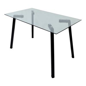 Маса Titta със стъклен плот и черен метален крак 120x70x75см