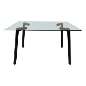 Маса Titta със стъклен плот и черен метален крак 120x70x75см