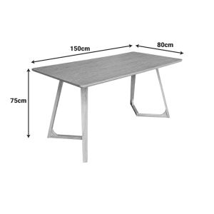 Трапезна маса Pendra от MDF с крака от масивна дървесина, покритие Sonoma, 150x80x75см