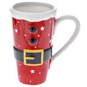 RED CERAMIC MUG SANTA CLAUS 14X16CM